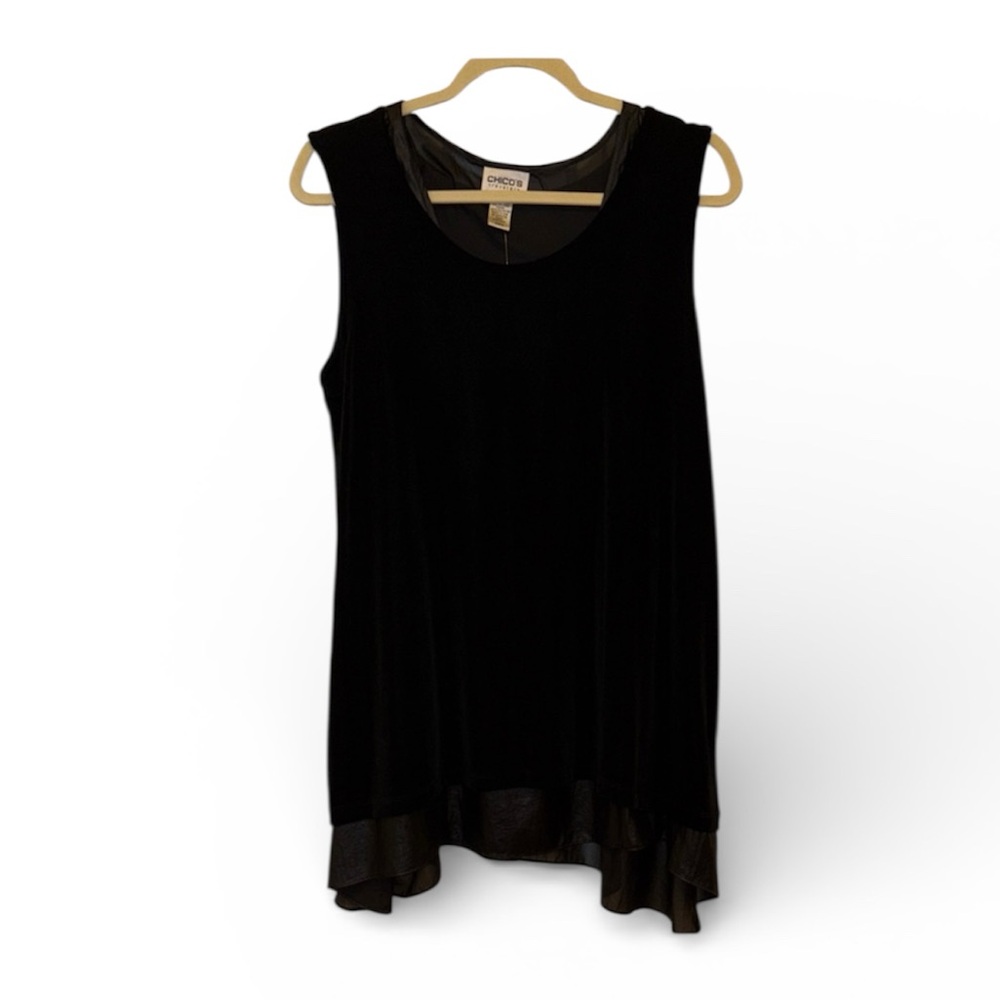 Chico’s Travelers Layered Tank Black DOUBLE TAKE Size 3 US XL 16 NWT Made In USA